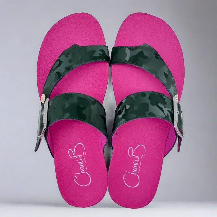 Je Suis - Green army flat cork sandal - Ballerina - British D'sire