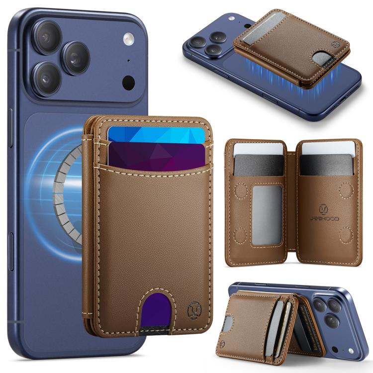 JEEHOOD J10 RFID Magnetic Card Bag(Brown) - British D'sire Main image