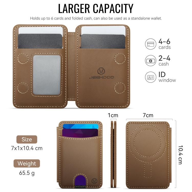 JEEHOOD J10 RFID Magnetic Card Bag(Brown) - British D'sire