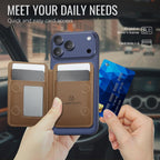 JEEHOOD J10 RFID Magnetic Card Bag(Brown) - British D'sire