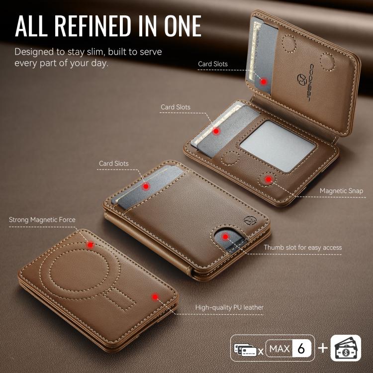 JEEHOOD J10 RFID Magnetic Card Bag(Brown) - British D'sire