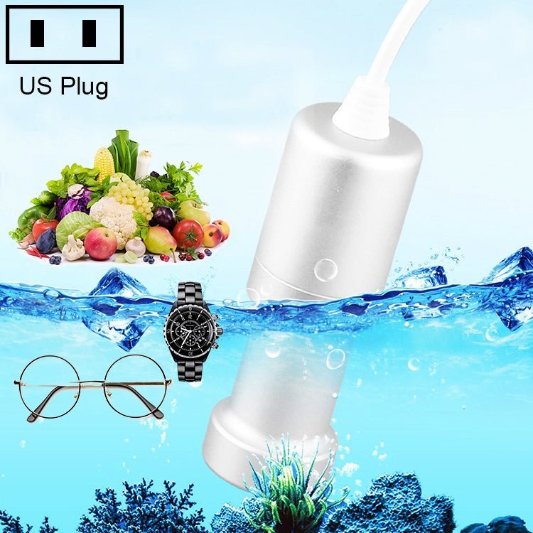 JeKen CE - 9600 Household Ultrasonic Cleaner Vegetable Washing Glasses Watch Jewelry Cleaner(US Plug) - British D'sire