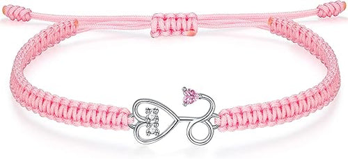 Berlin Creation - Stethoscope Bracelet with Zircon – Adjustable Fortune Charm Bracelet – For Women, Girls, and Female Healthcare Heroes.