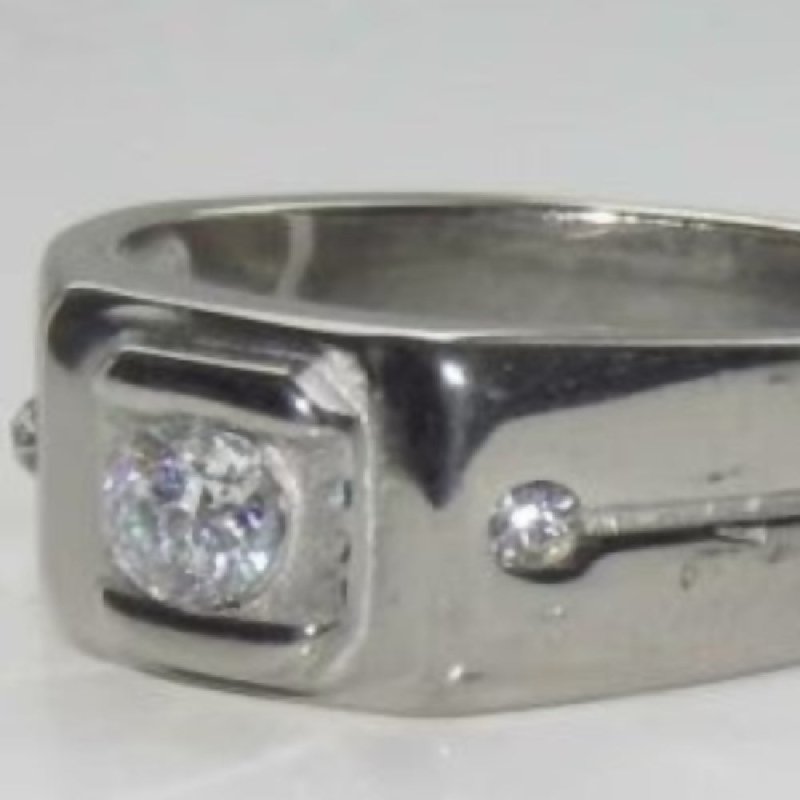 Jewellery Kingdom Mens 1 Carat Cubic Zirconia Stainless Steel Pinky Signet Ring Secondary image