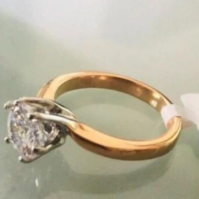 Jewellery Kingdom Solitaire Cz 2 Carat Steel Engagement 14kt Ladies All Sizes Ring (Rose Gold) - Engagement Rings - British D'sire