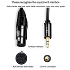 JINGHUA 3.5mm Male To XLR Female Microphone Cable Computer Mixer Audio Cable, Length: 10m - British D'sire