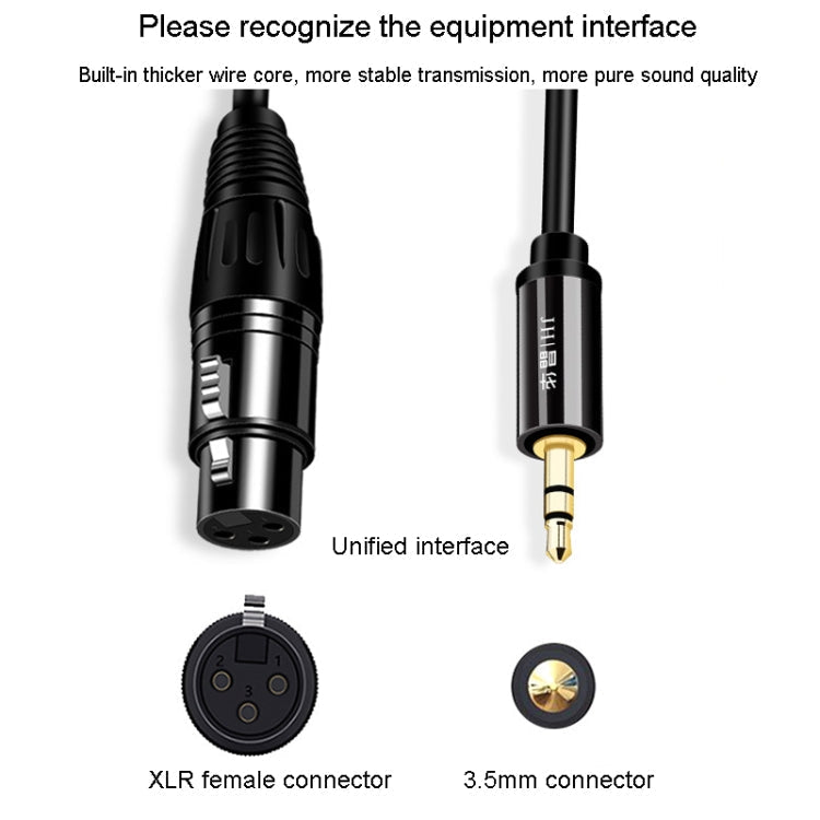 JINGHUA 3.5mm Male To XLR Female Microphone Cable Computer Mixer Audio Cable, Length: 1.5m - British D'sire