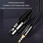 JINGHUA 3.5mm Male To XLR Female Microphone Cable Computer Mixer Audio Cable, Length: 3m - British D'sire