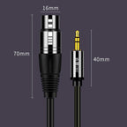 JINGHUA 3.5mm Male To XLR Female Microphone Cable Computer Mixer Audio Cable, Length: 3m - British D'sire