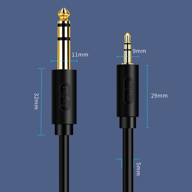 JINGHUA 3.5mm To 6.5mm Audio Cable Amplifier Guitar 6.35mm Cable, Length: 0.5m - British D'sire