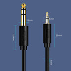 JINGHUA 3.5mm To 6.5mm Audio Cable Amplifier Guitar 6.35mm Cable, Length: 1.5m - British D'sire