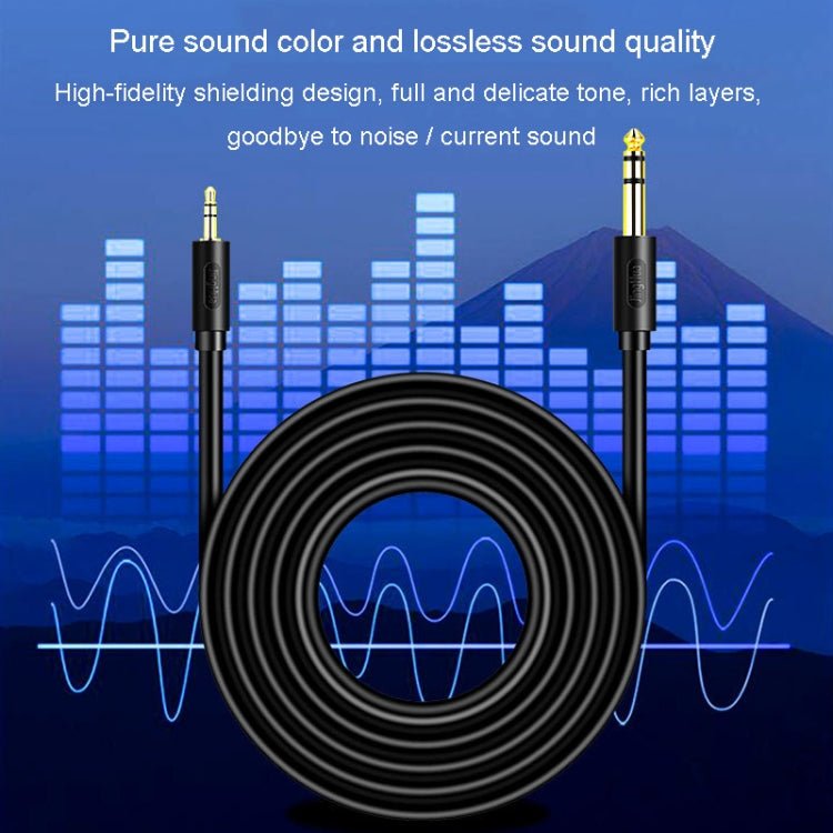 JINGHUA 3.5mm To 6.5mm Audio Cable Amplifier Guitar 6.35mm Cable, Length: 3m - British D'sire