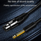 JINGHUA 6.5 Male To Female XLR Audio Cable 6.35 Three Core Balanced Microphone Mixer, Size: 1.5m(Black) - British D'sire