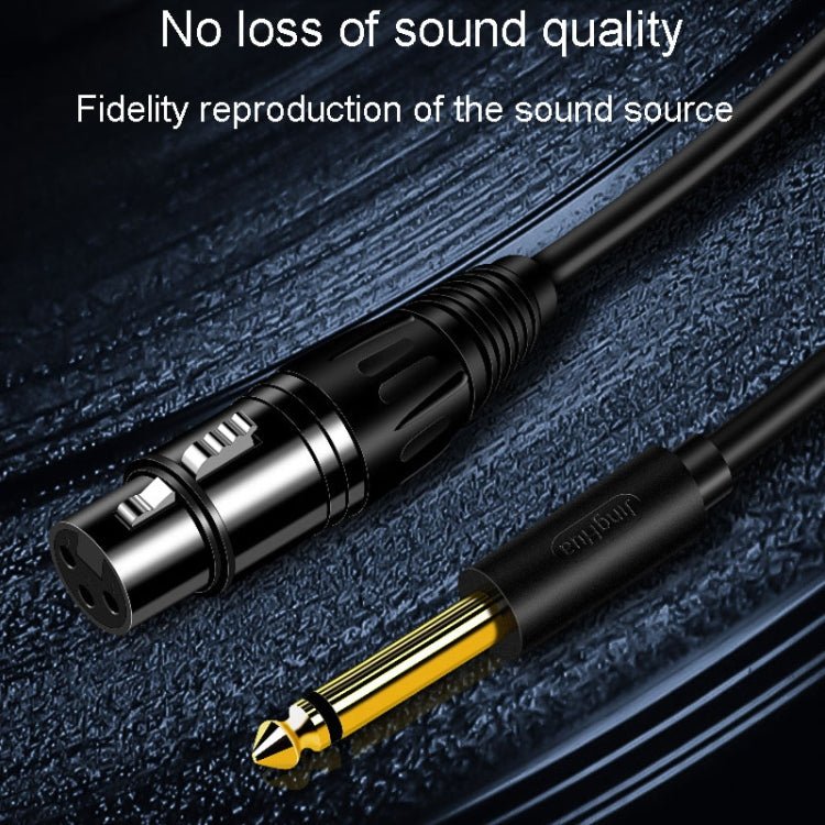 JINGHUA 6.5 Male To Female XLR Audio Cable 6.35 Three Core Balanced Microphone Mixer, Size: 1.5m(Black) - British D'sire