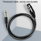 JINGHUA 6.5 Male To Female XLR Audio Cable 6.35 Three Core Balanced Microphone Mixer, Size: 3m(Black) - British D'sire
