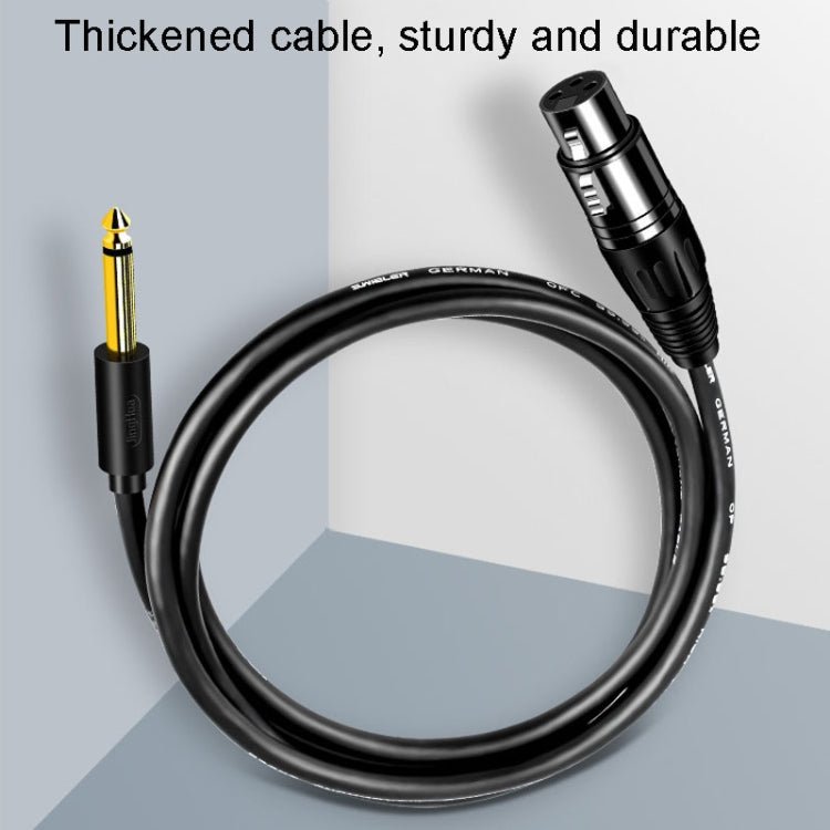 JINGHUA 6.5 Male To Female XLR Audio Cable 6.35 Three Core Balanced Microphone Mixer, Size: 3m(Black) - British D'sire