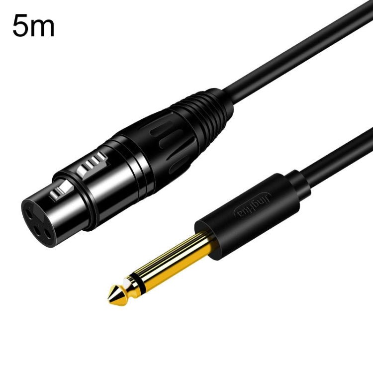 JINGHUA 6.5 Male To Female XLR Audio Cable 6.35 Three Core Balanced Microphone Mixer, Size: 5m(Black) - British D'sire