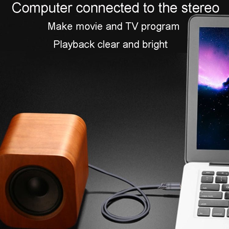 JINGHUA A240 3.5mm Male To Male Audio Cable Cell Phone Car Stereo Microphone Connection Wire, Size: 10m(Gray) - British D'sire