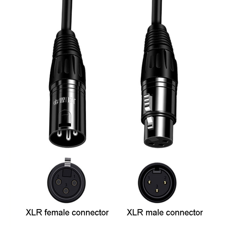 JINGHUA Microphone Cable XLR Male To Female Balanced Cable Mixing Console Amplifier Audio Cable, Length: 1.5M - British D'sire