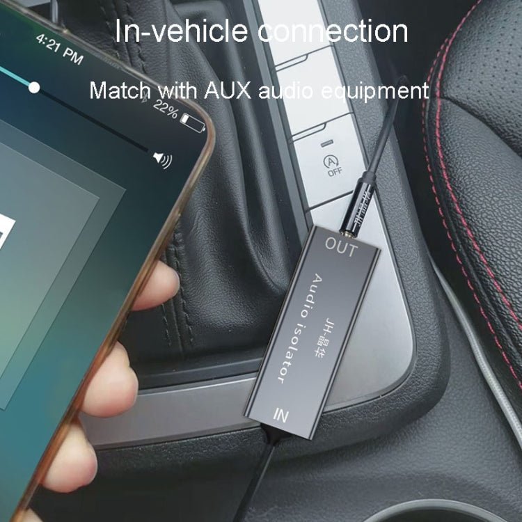 JINGHUA Z100 3.5mm Audio Isolator Car AUX Noise Reduction And Anti - Interference Sound Filtering(Black Gray) - British D'sire