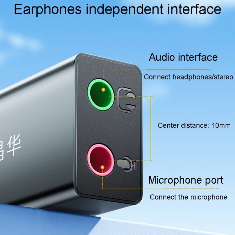 JINGHUA Z169A USB To AV Sound Card With Cable Converter Computer Host To 3.5 Audio Port Adapter - British D'sire