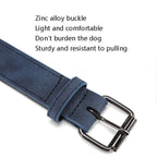 JINMAOHOU Dogs Double - Layer Leather Collar, Specification: M 49x2.7cm(Khaki) - British D'sire