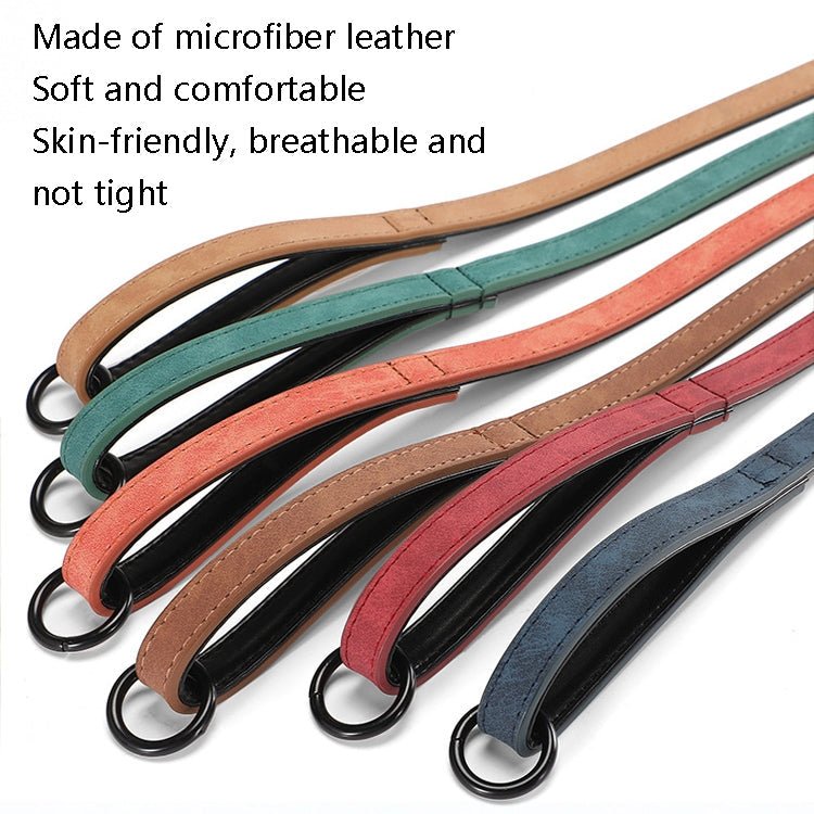 JINMAOHOU Dogs Double - Layer Leather Collar, Specification: M 49x2.7cm(Khaki) - British D'sire