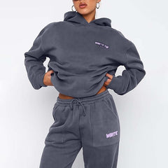 JIOZIDO Women's Tracksuits Sets 2 Piece Outfits Hoodie and Sweatpants Jogger Plain Set Women Activewear Lounge Wear Sets for Women Tracksuit Womens UK - Tracksuits - British D'sire