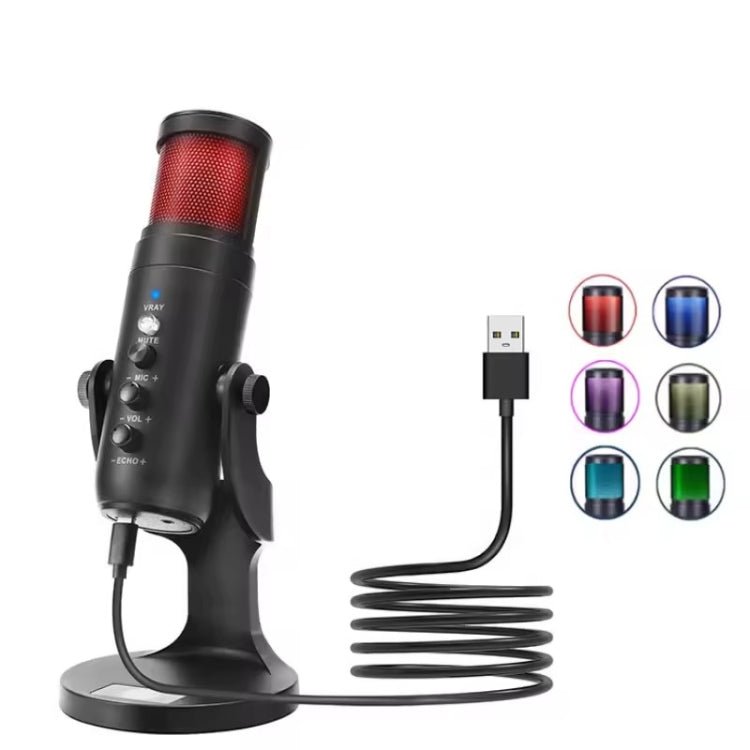 JMARY MC - PW9 USB Cable Microphone Voice Recording Tool RGB Light - British D'sire Main image