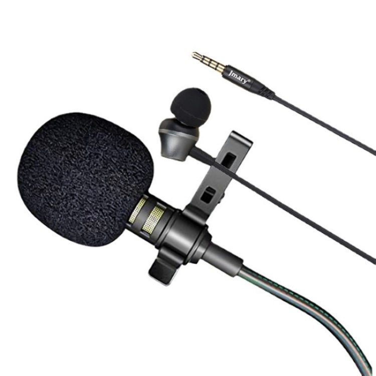 JMARY MC - R5 Lavalier 3.5mm Port Wired Microphone With Sound Monitoring Earphone, Length: 3m - British D'sire Main image