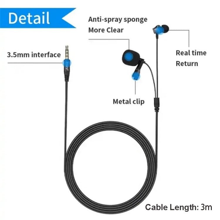 JMARY MC - R5 Lavalier 3.5mm Port Wired Microphone With Sound Monitoring Earphone, Length: 3m - British D'sire