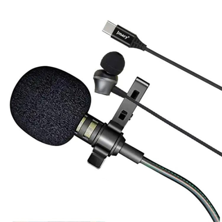 JMARY MC - R6 Lavalier Type - C Port Wired Microphone With In - ear Earphone, Length: 3m - British D'sire Main image