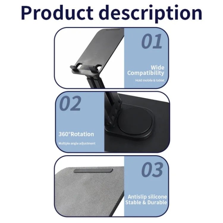 JMARY MK62 360 - Degree Rotating Foldable Desktop Phone Tablet Holder - British D'sire