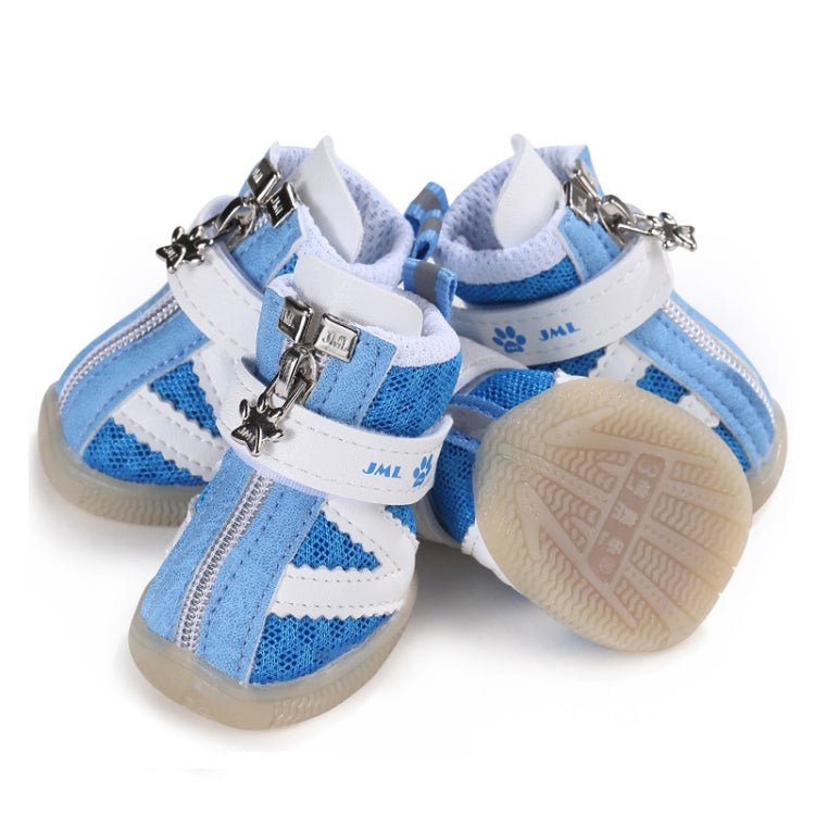 JML Pet Sports Shoes Non - Slip Wear - Resistant Comfortable Breathable Dog Shoes, Size: 1(Blue) - British D'sire Main image