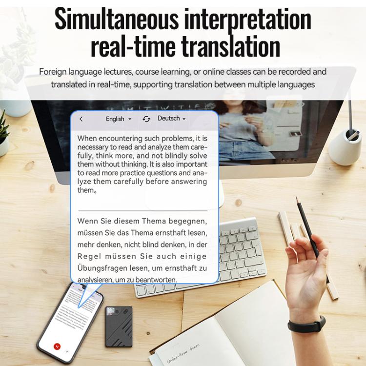 JNN A5 OLED Display Smart AI Magnetic Recorder Support APP Control, Memory:32GB(Black) - British D'sire
