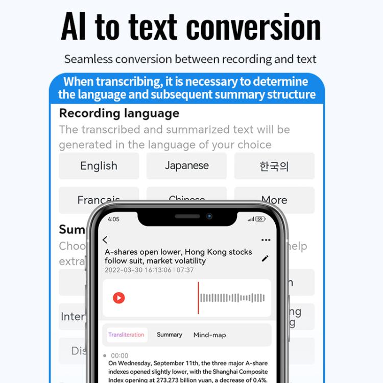 JNN A6 Portable Smart AI Magnetic Recorder Support APP Control, Memory:32GB(Black) - British D'sire