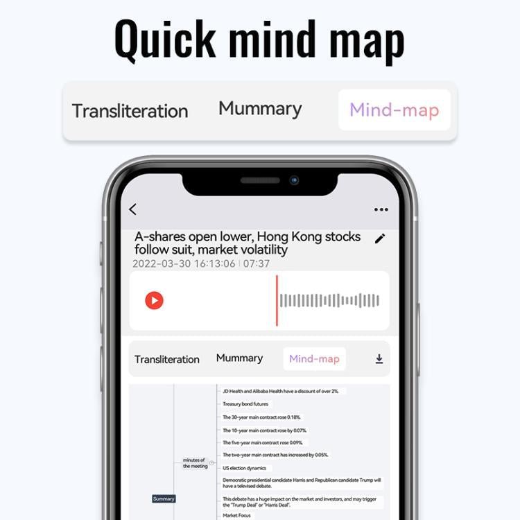 JNN A6 Portable Smart AI Magnetic Recorder Support APP Control, Memory:32GB(Black) - British D'sire
