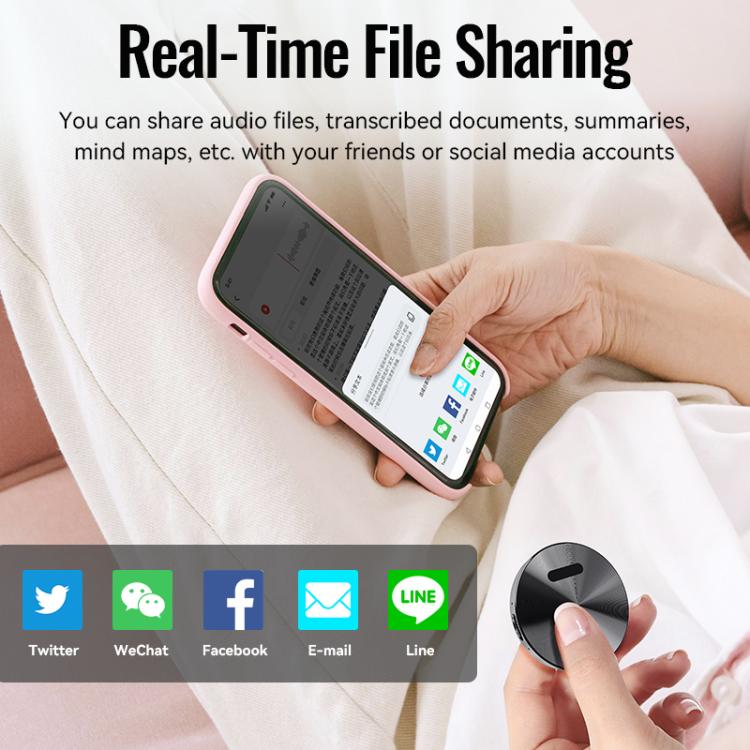 JNN A6 Portable Smart AI Magnetic Recorder Support APP Control, Memory:32GB(Black) - British D'sire