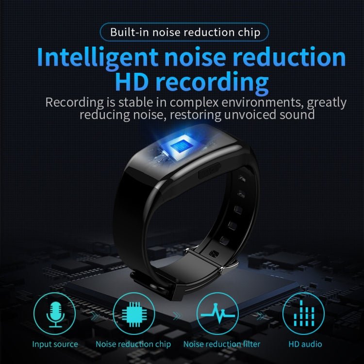 JNN C5 HD Noise Reduction Smart Recording Electronic Bracelet, Capacity:32GB - British D'sire