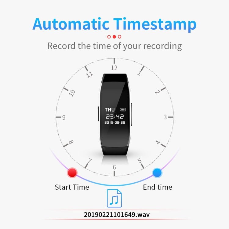 JNN C5 HD Noise Reduction Smart Recording Electronic Bracelet, Capacity:64GB - British D'sire