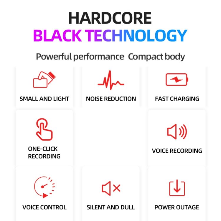 JNN M2 Ultra - thin HD Noise Reduction Intelligent Control Voice Voice Recorder, Capacity:16GB(Black) - British D'sire