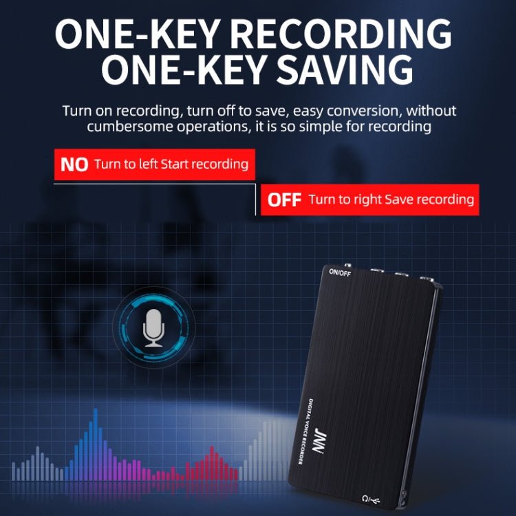 JNN M2 Ultra - thin HD Noise Reduction Intelligent Control Voice Voice Recorder, Capacity:32GB(Black) - British D'sire
