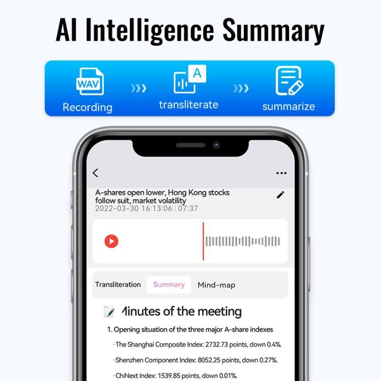 JNN M29A Portable Smart AI Magnetic Recorder Support APP Control, Memory:128GB(Black) - British D'sire