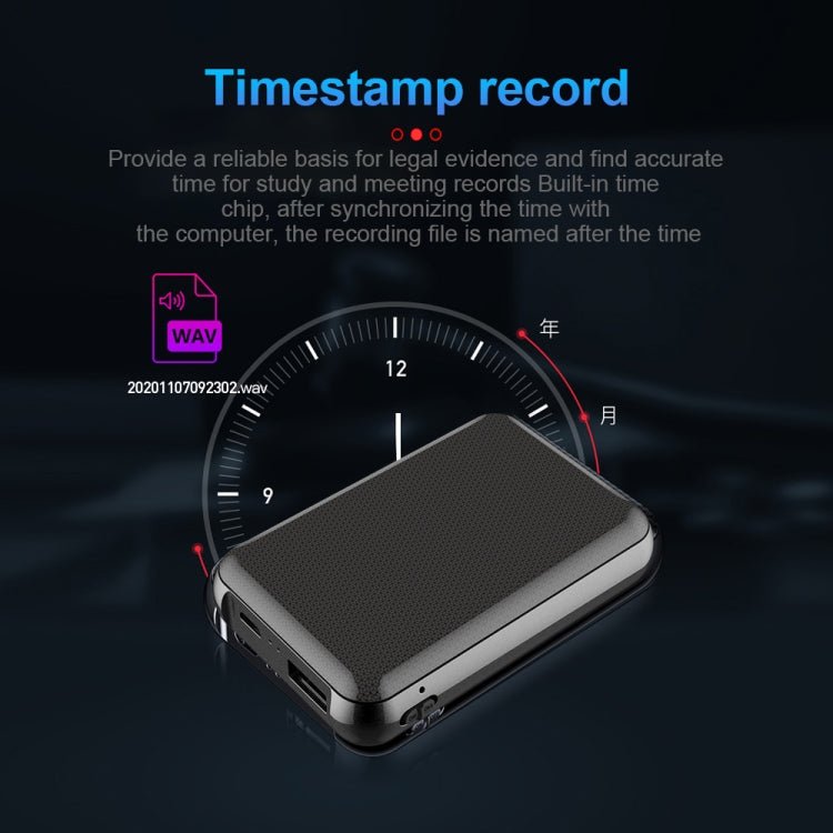 JNN Q75 Magnetic Smart Voice Recorder, Memory:4GB(Black) - British D'sire