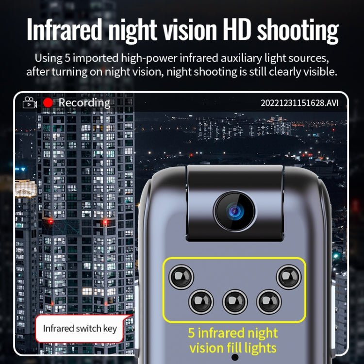 JNN V13 1080P Multifunctional Infrared Night Vision Recorder, Capacity:64GB(Black) - British D'sire