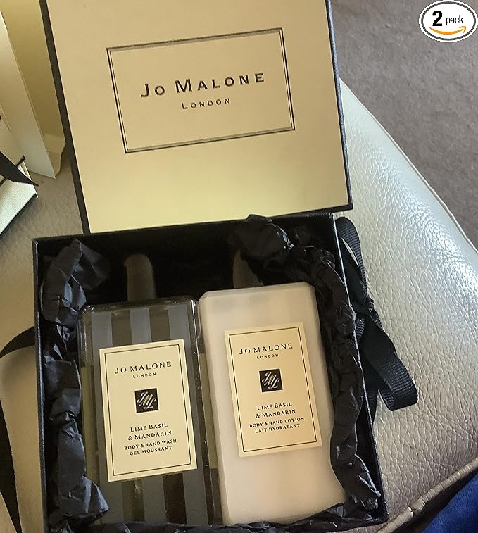 Jo Malone Lime Basil & Mandarin 100ml Body & Hand Wash & 100ml Body & Hand Lotion Gift Set - British D'sire