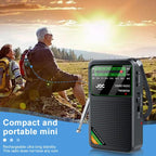 JOC TG - 77 Mini FM / AM / SW Portable Full - Band Full - Channel Radio(Black) - British D'sire