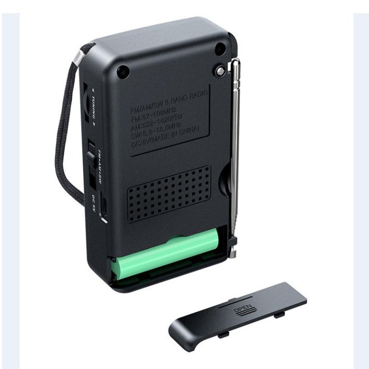 JOC TG - 77 Mini FM / AM / SW Portable Full - Band Full - Channel Radio(Black) - British D'sire