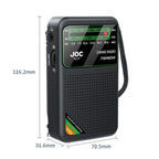 JOC TG - 77 Mini FM / AM / SW Portable Full - Band Full - Channel Radio(Black) - British D'sire
