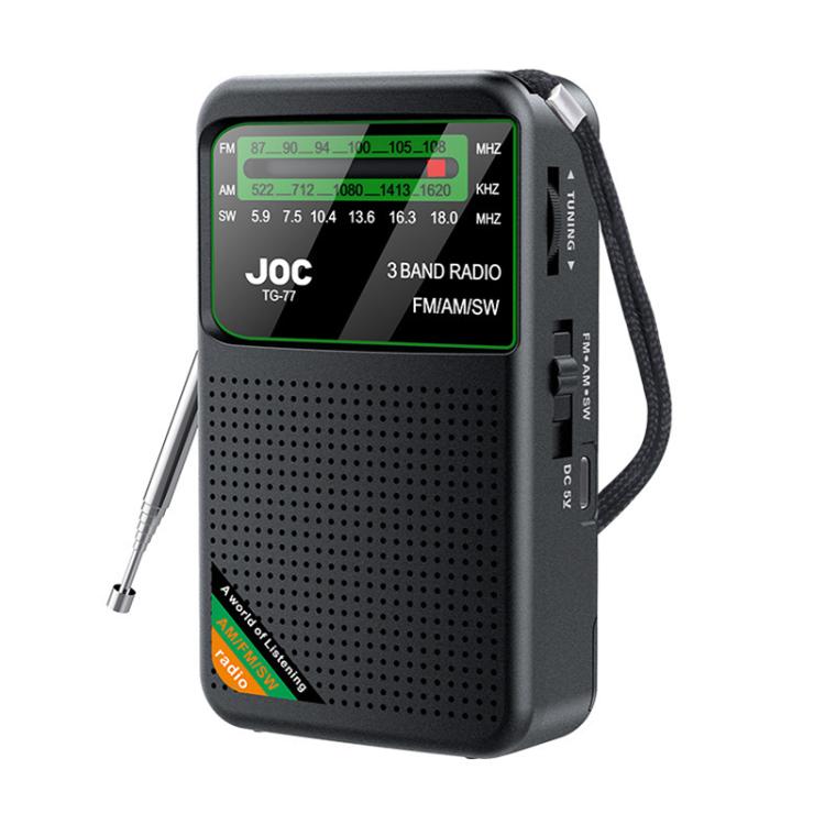 JOC TG - 77 Mini FM / AM / SW Portable Full - Band Full - Channel Radio(Black) - British D'sire